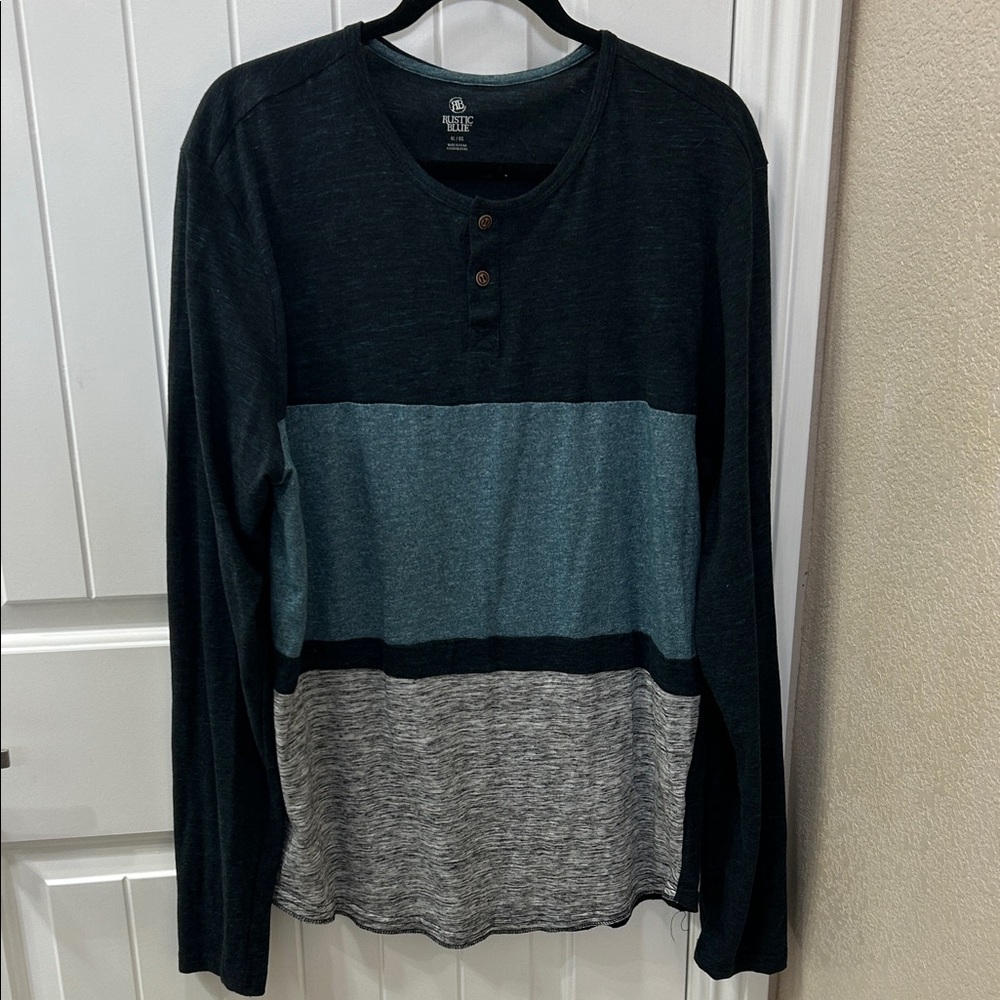 Men's Long Sleeve Color Block Shirt